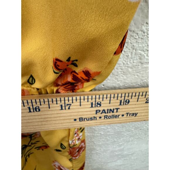 MPH Collection Yellow Floral Shirt Dress Elastic Waist Plus 1X - Picture 7 of 7